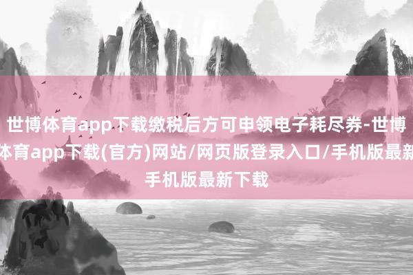 世博体育app下载缴税后方可申领电子耗尽券-世博官方体育app下载(官方)网站/网页版登录入口/手机版最新下载
