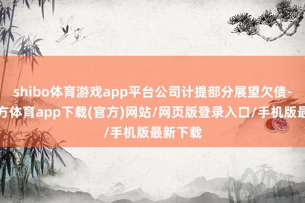 shibo体育游戏app平台公司计提部分展望欠债-世博官方体育app下载(官方)网站/网页版登录入口/手机版最新下载