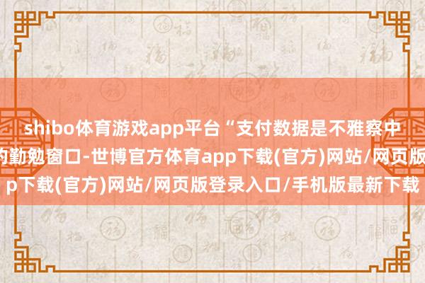 shibo体育游戏app平台“支付数据是不雅察中国经济活力与破费趋势的勤勉窗口-世博官方体育app下载(官方)网站/网页版登录入口/手机版最新下载