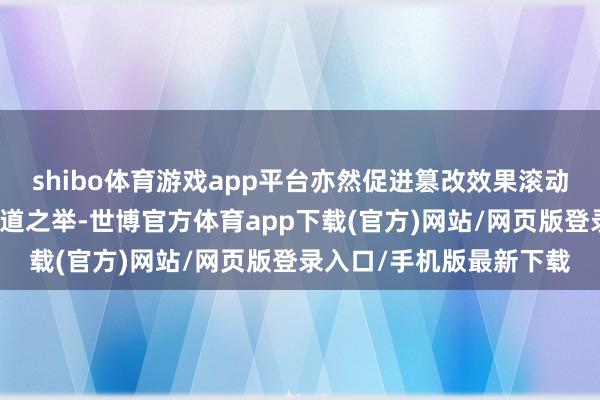 shibo体育游戏app平台亦然促进篡改效果滚动、推进高质料发展的要道之举-世博官方体育app下载(官方)网站/网页版登录入口/手机版最新下载
